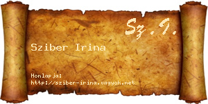 Sziber Irina névjegykártya